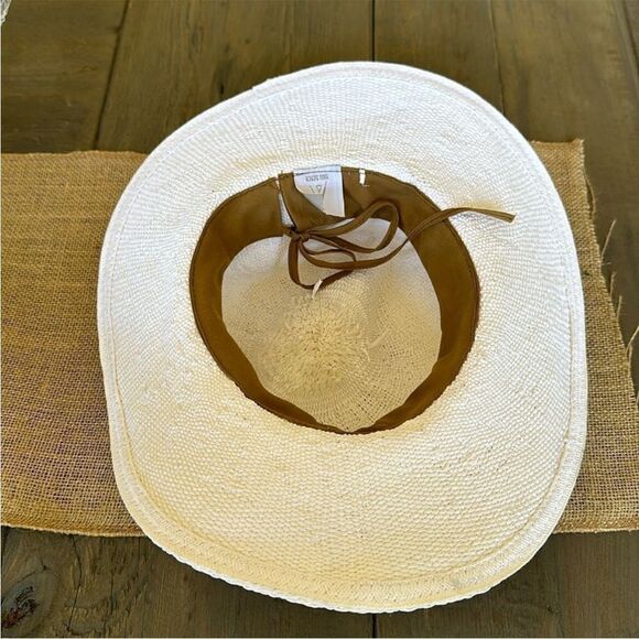 🆕 Free People Monte Carlo Wide Brim Straw Hat / White - Picture 6 of 12